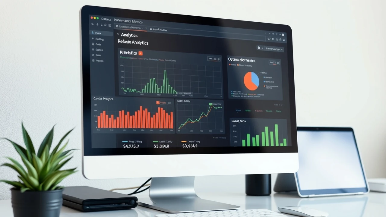 écran d'ordinateur avec analyses de performance de site web