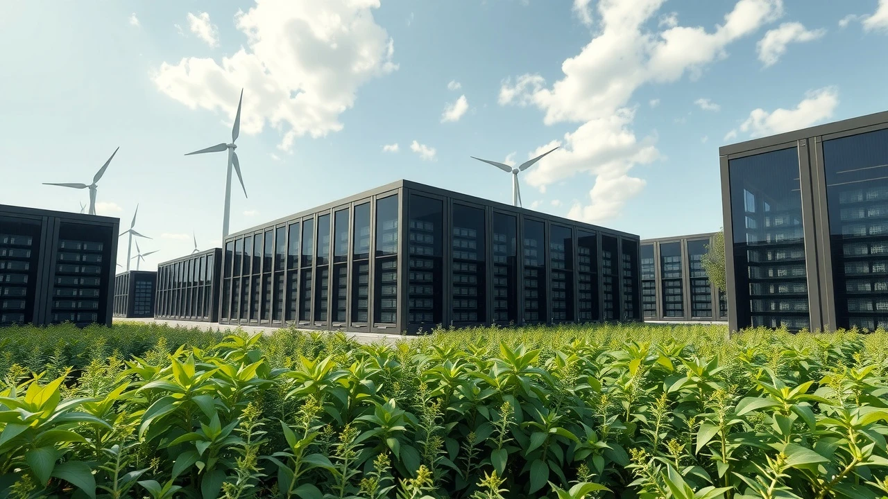 centre de données durable avec énergies renouvelables