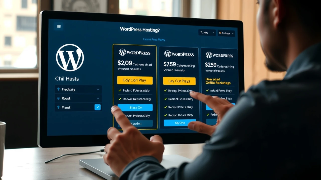 person choisissant un plan d'hébergement WordPress