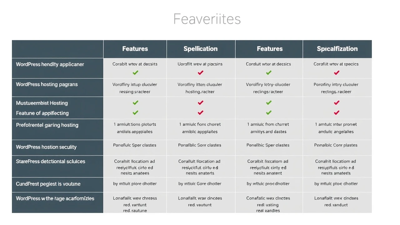 table comparatif des fournisseurs dhebergement WordPress