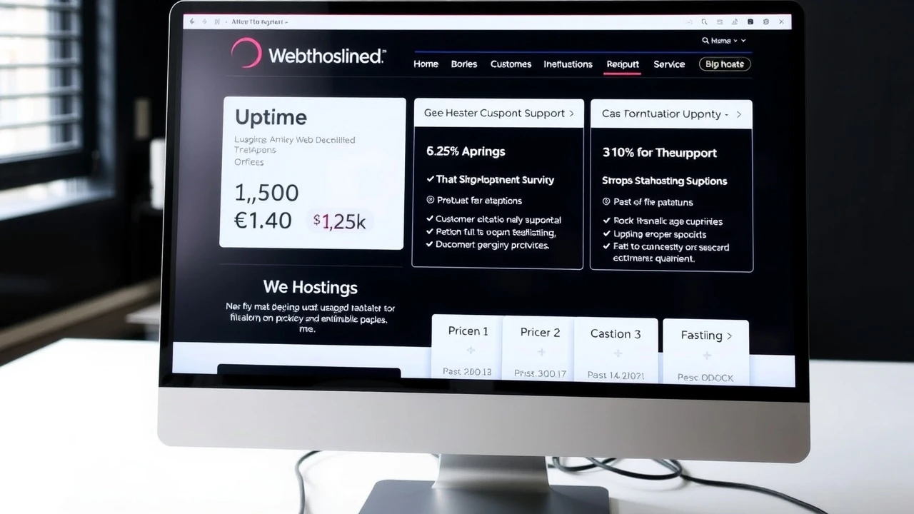 écran d ordinateur montrant des caractéristiques d hébergement web
