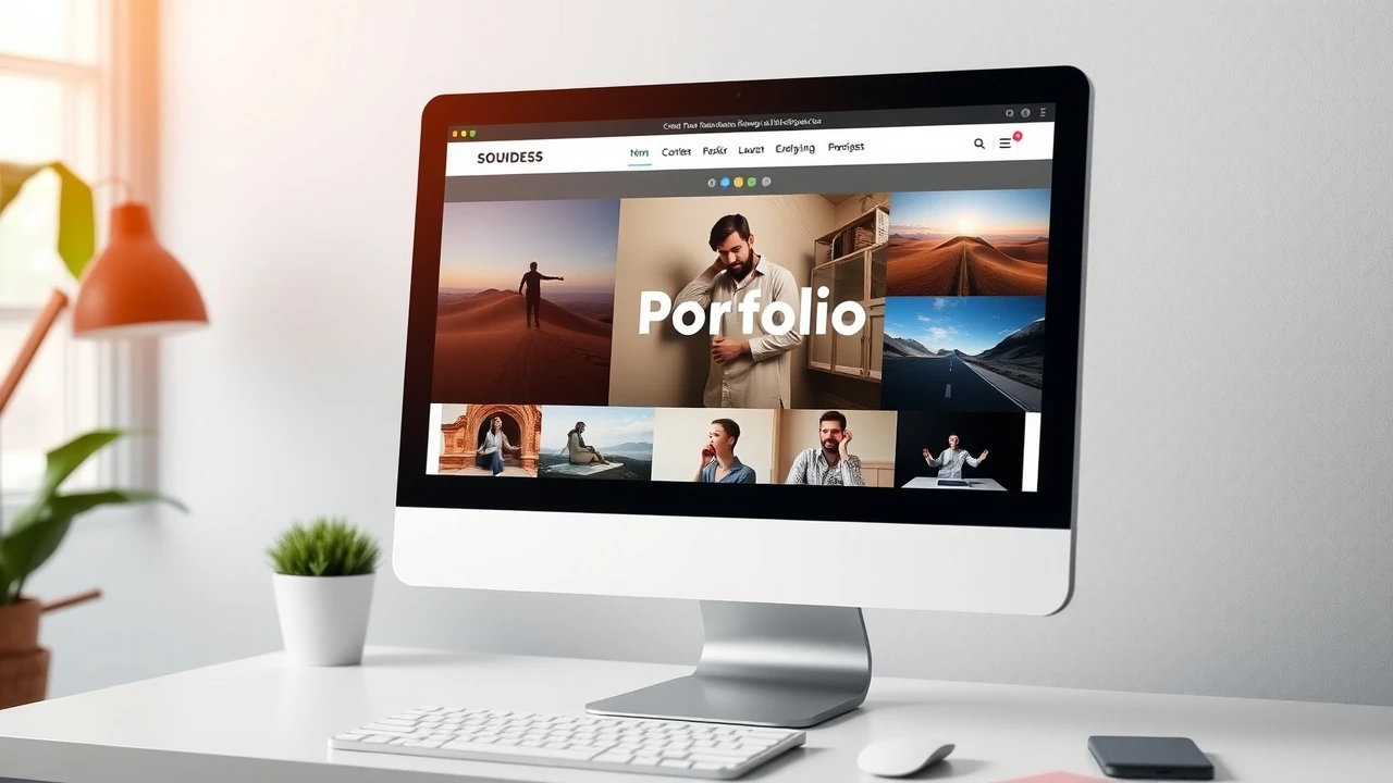 écran d'ordinateur montrant un site de portfolio