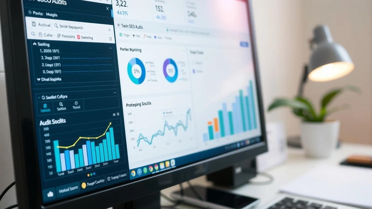 un écran d'ordinateur montrant des outils d'audit SEO