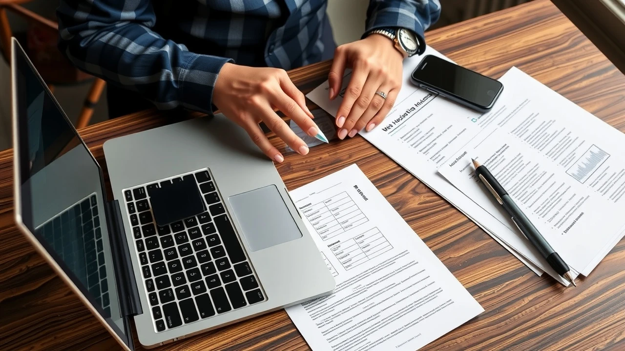 person évaluant des options d'hébergement web sur un bureau