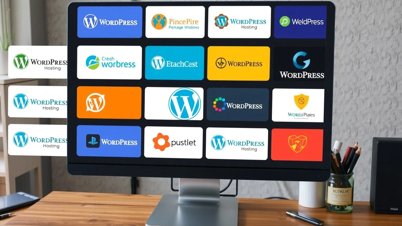 différents hébergeurs WordPress sur un écran d'ordinateur