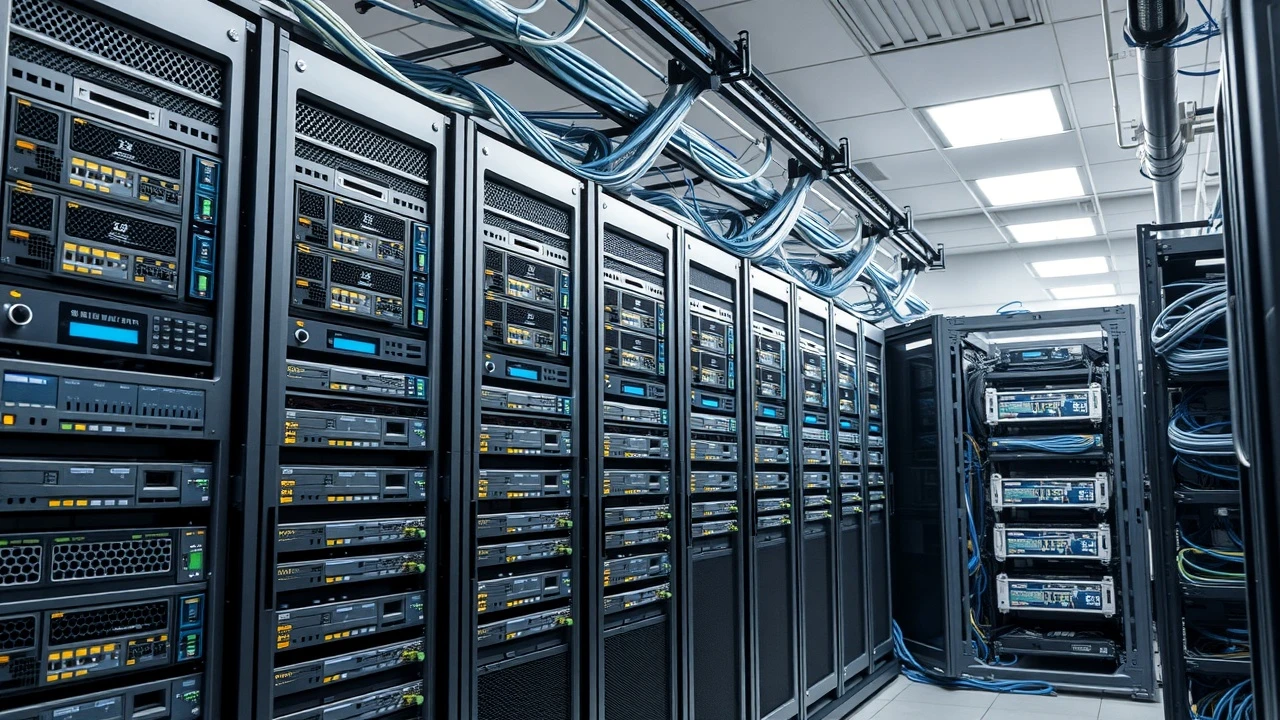 infrastructure dhebergement web avec serveurs et equipements