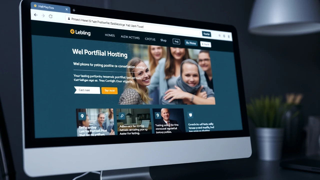 ordinateur affichant une plateforme d'hébergement pour portfolio