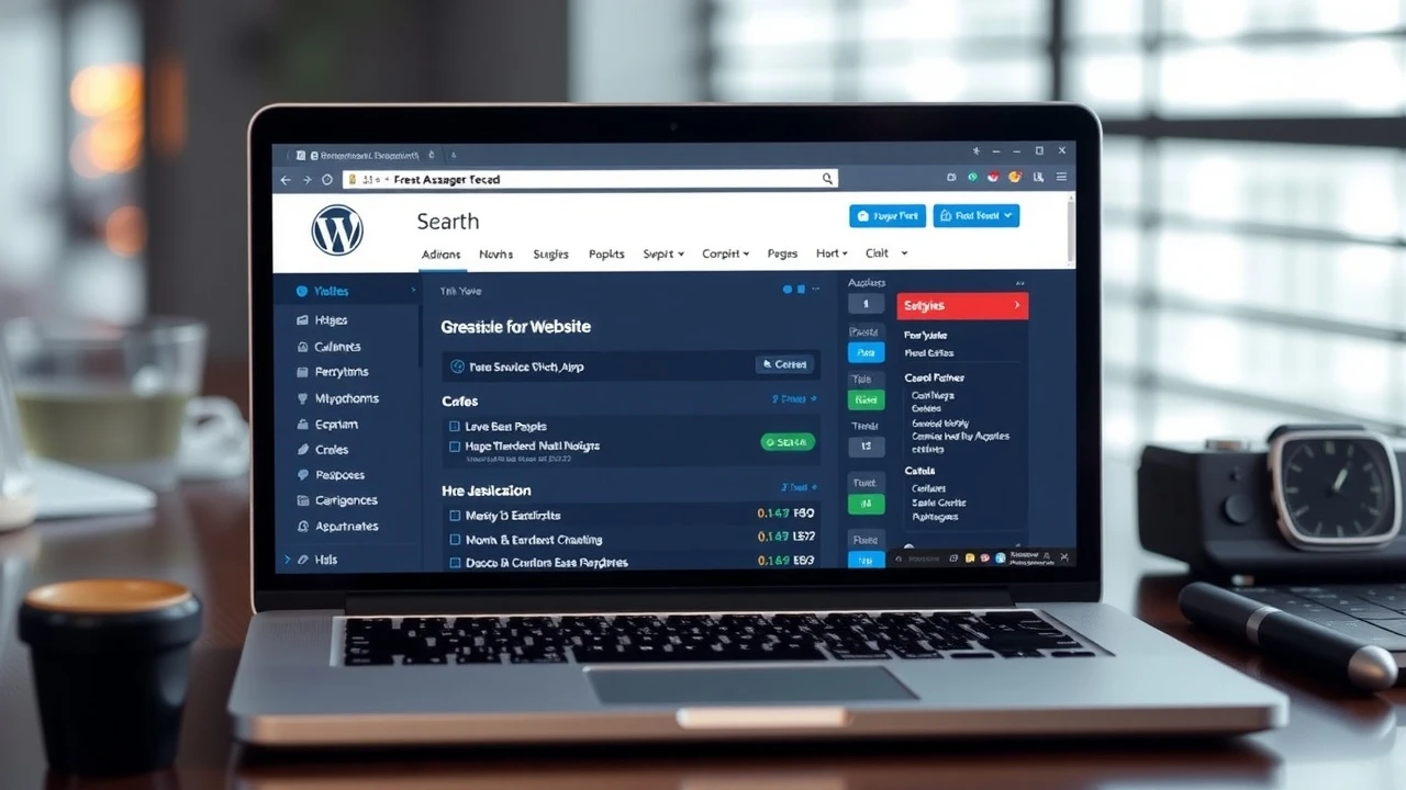 un ordinateur portable avec un tableau de bord WordPress