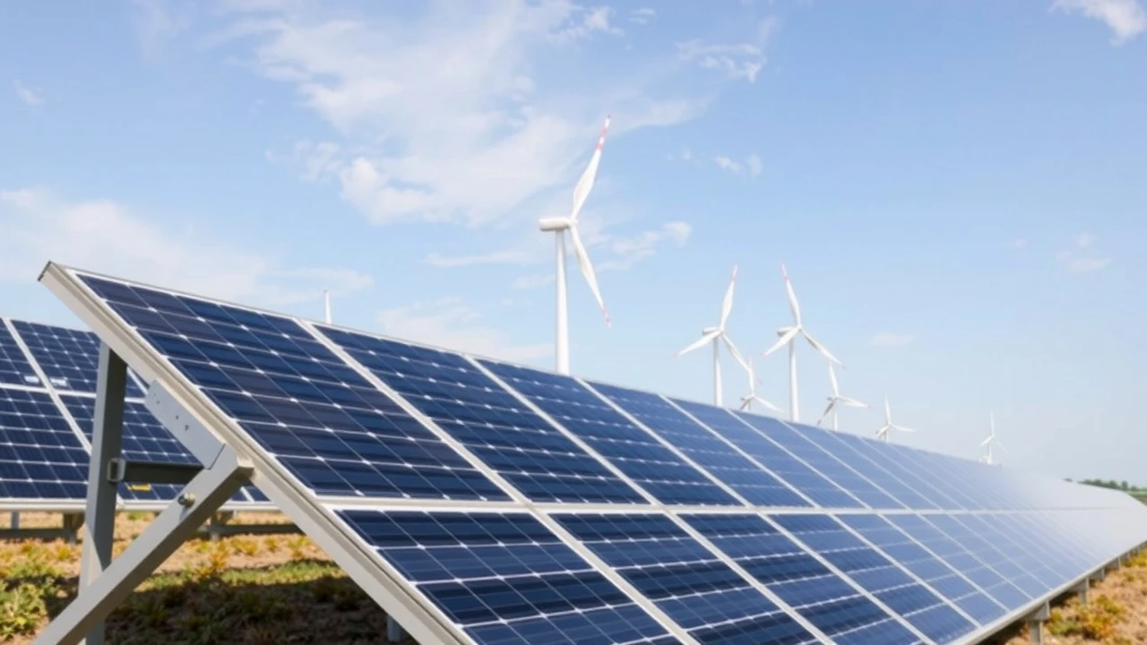 panneaux solaires et eoliennes pour l energie renouvelable