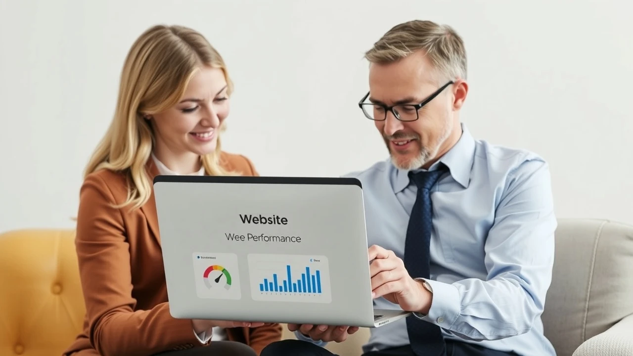 deux personnes travaillant sur la performance d un site web