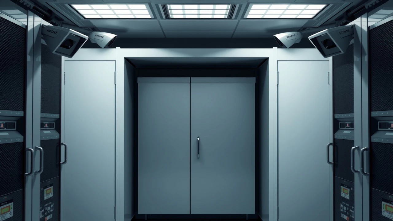 salle de serveurs sécurisée avec caméras de surveillance