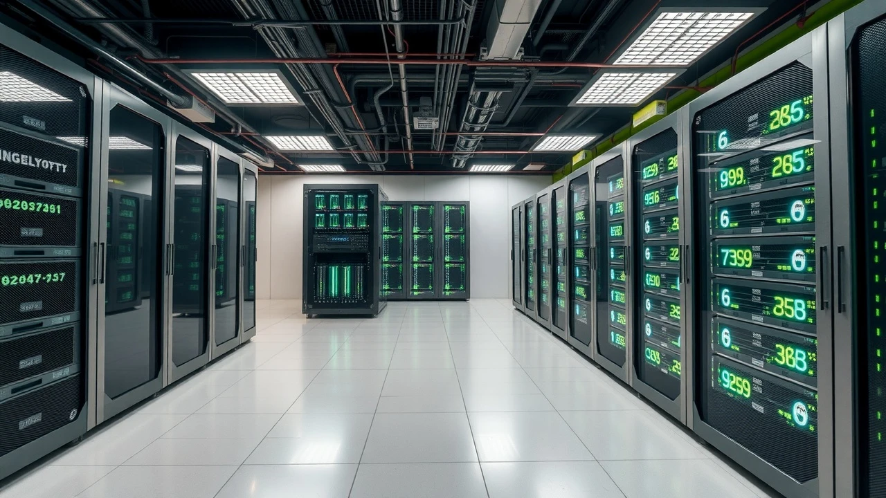 salle des serveurs avec des serveurs écologiques