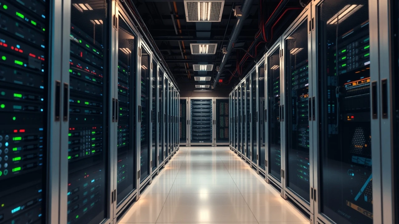 salle des serveurs avec racks évolutifs