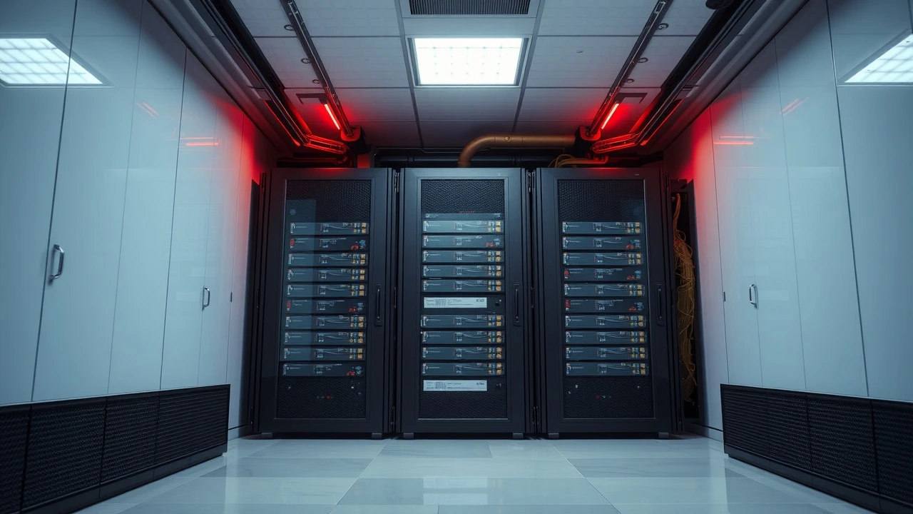 salle de serveurs d'hébergement web sécurisée