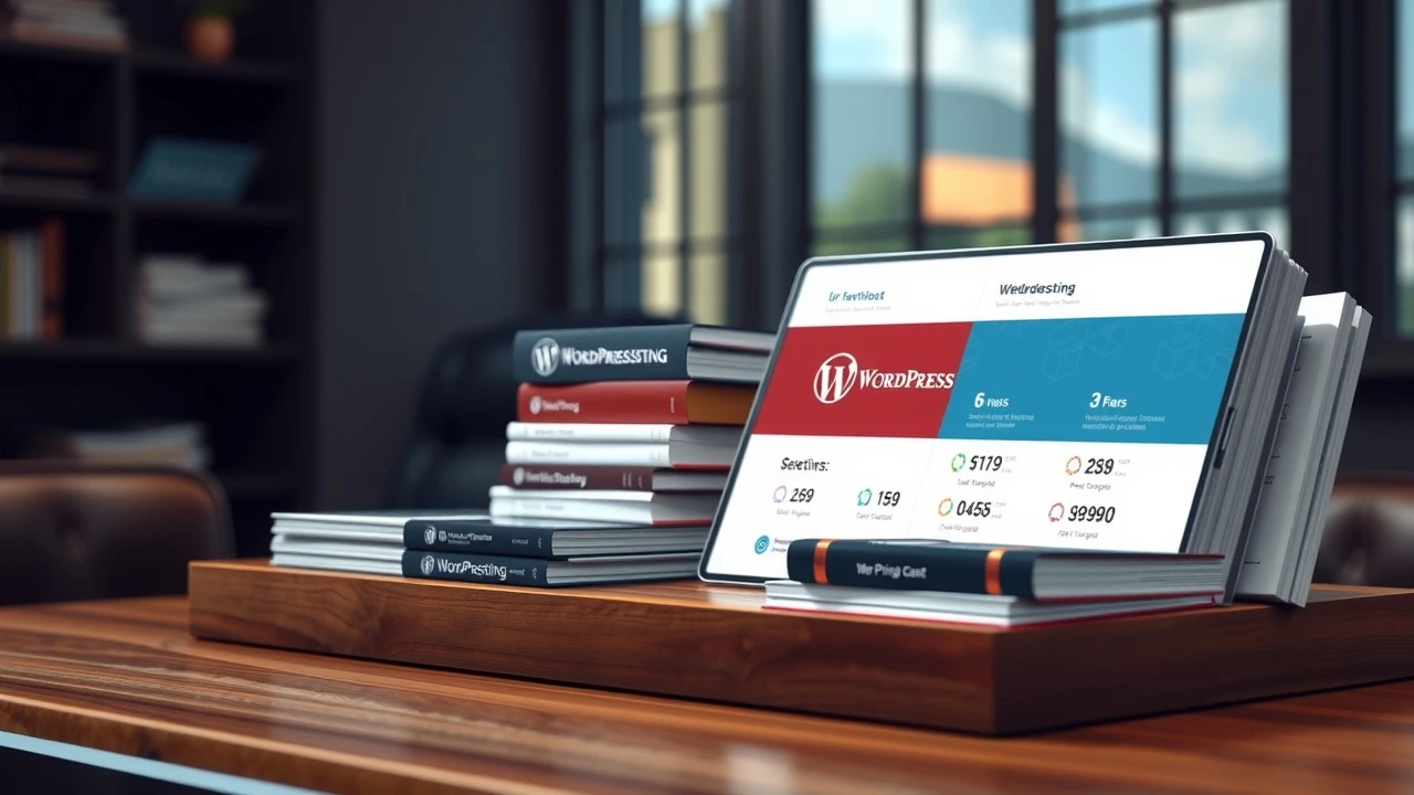 sélection de plans d'hébergement WordPress sur une table