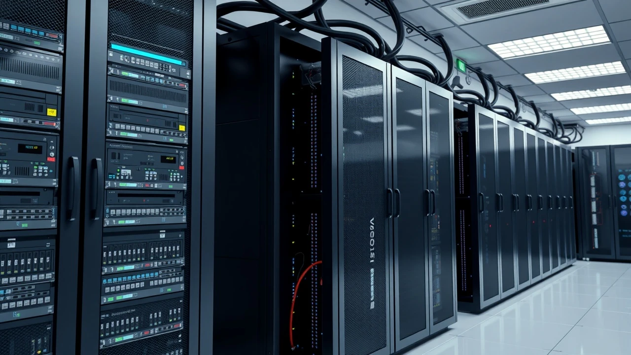 salle de serveur e-commerce moderne avec serveurs performants