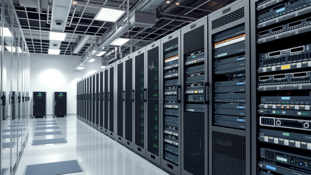 serveurs et équipements informatiques dans un centre de données moderne