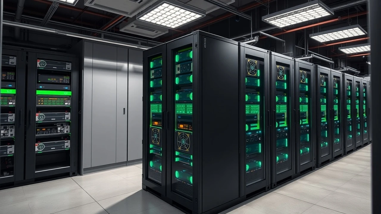 serveurs informatiques dans un centre de données containerisé