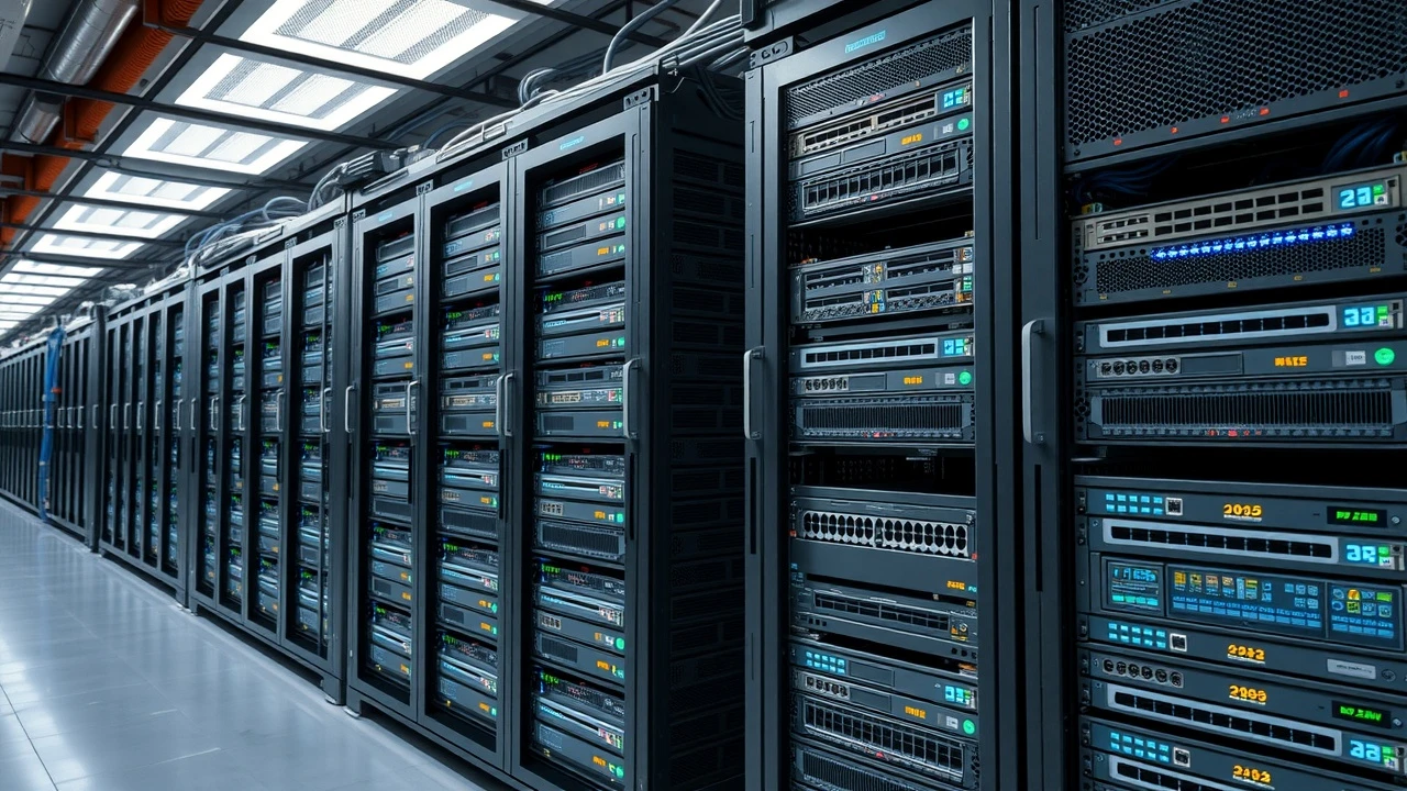 serveurs e-commerce en salle informatique moderne