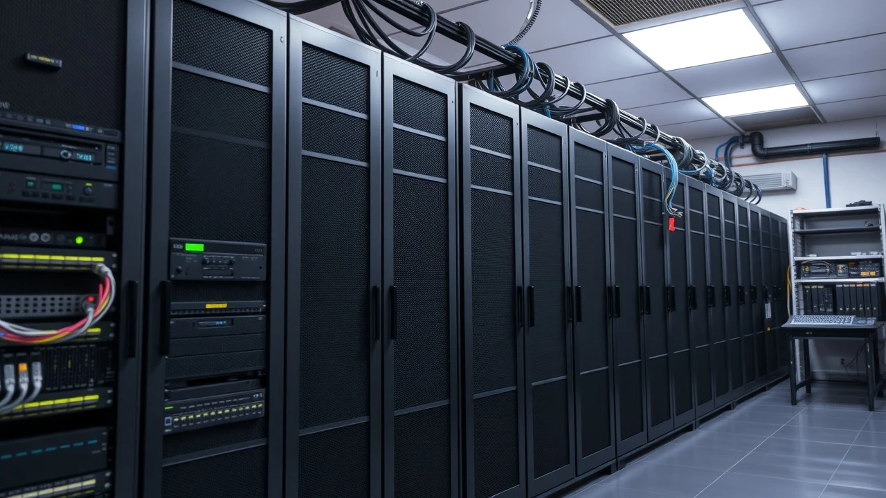 serveurs et equipements reseau dans une salle serveur