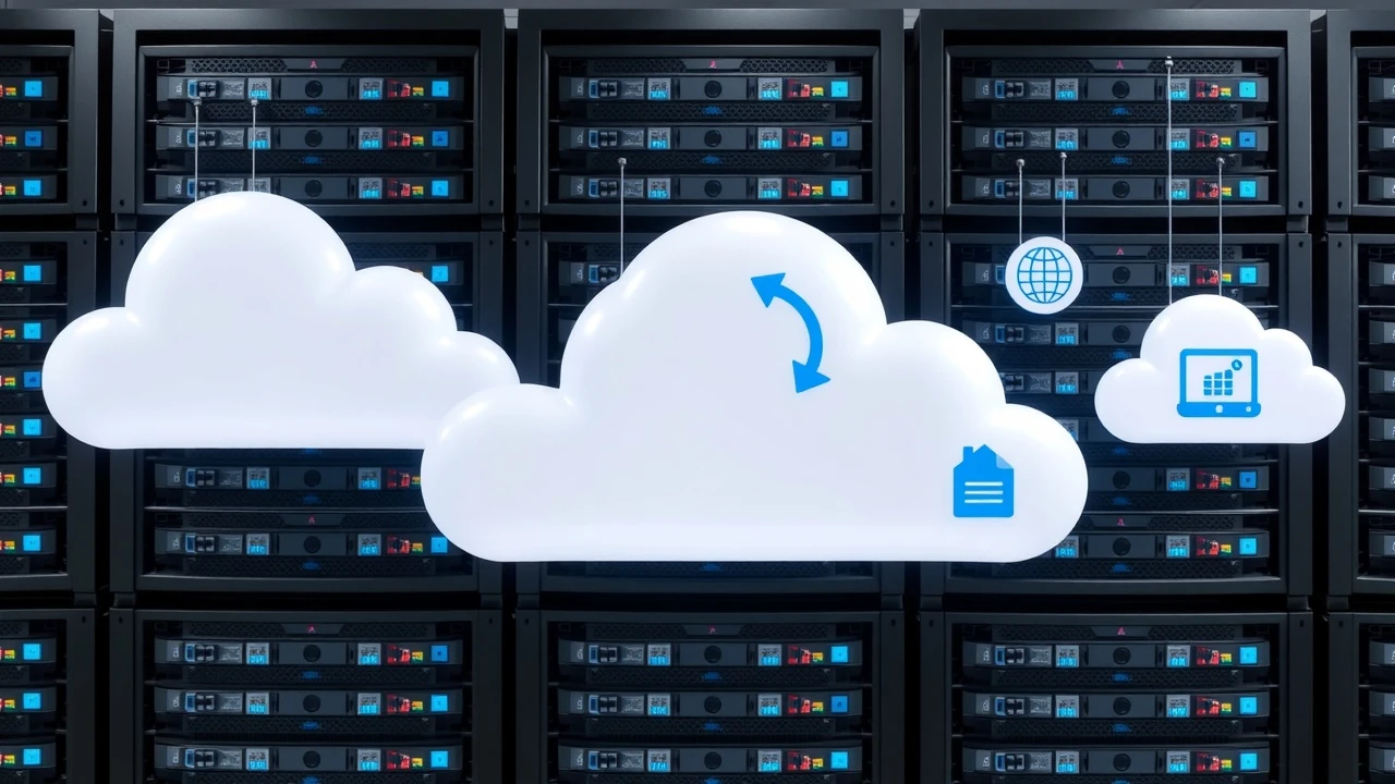 architecture des serveurs multi-cloud avec icônes de services