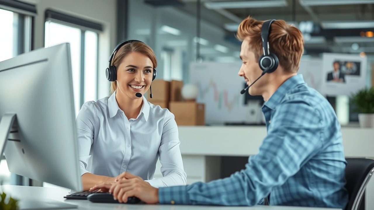 représentant du support technique aidant un client
