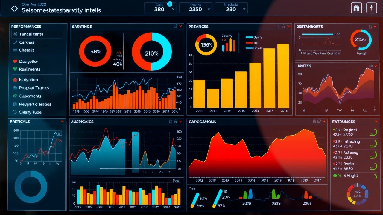 tableau de bord d'analyse de performance avec graphiques