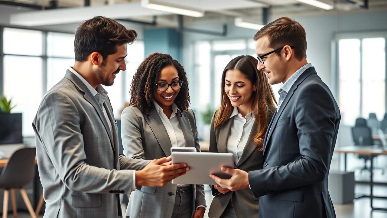 des affaires discutant des solutions technologiques dans un bureau