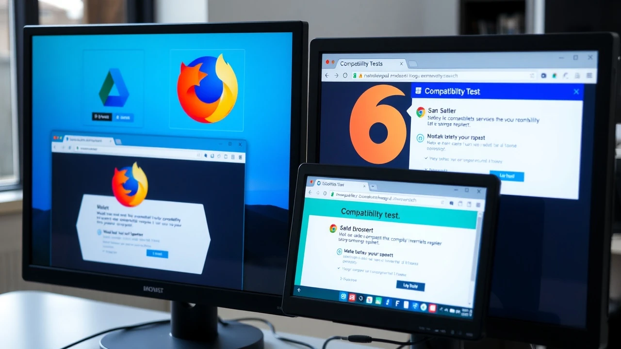 Tests de compatibilité sur un écran d'ordinateur