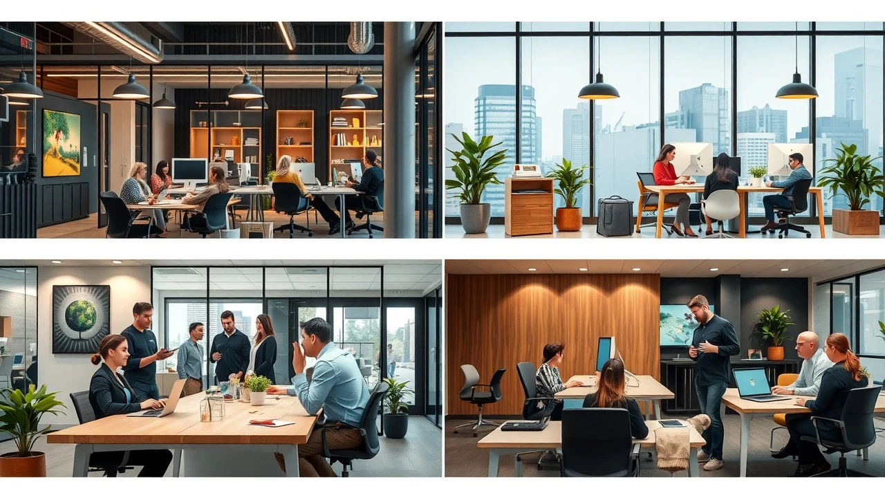 environnements de bureau montrant des cultures d'entreprise diverses