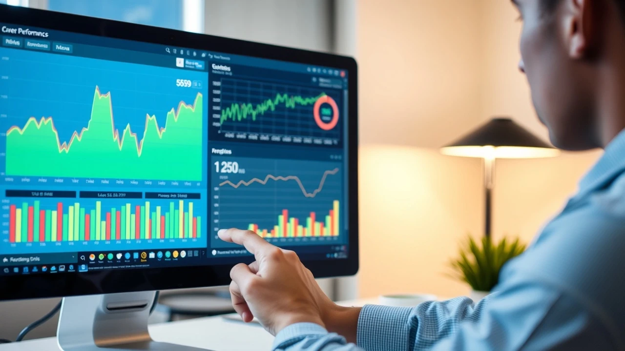 person analysant des performances de site sur un ordinateur