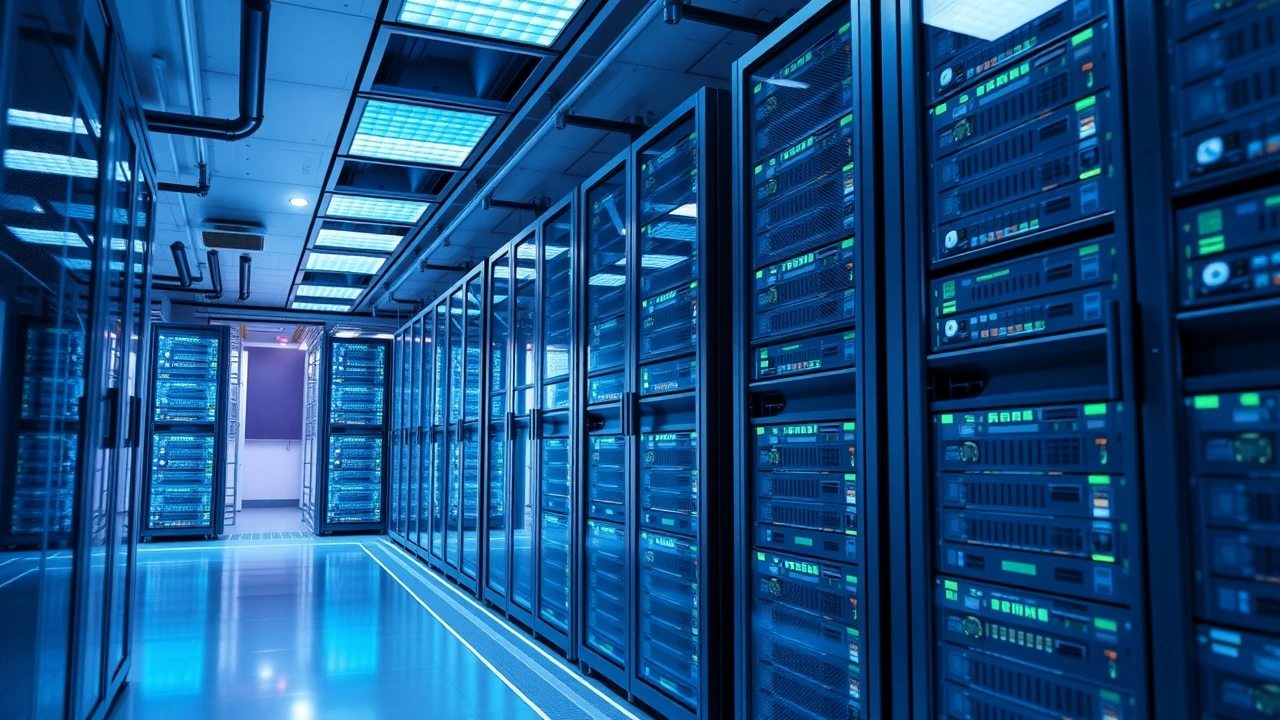 centre de données moderne avec serveurs et dispositifs edge