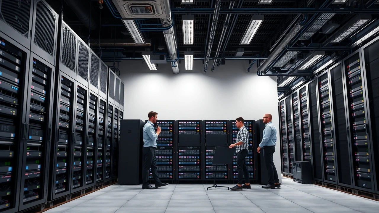 centre de données avec serveurs dédiés et cloud privé