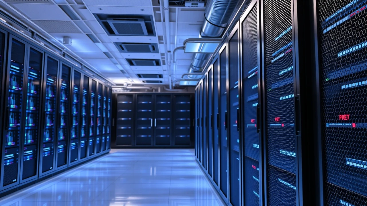centre de données moderne avec serveurs informatiques