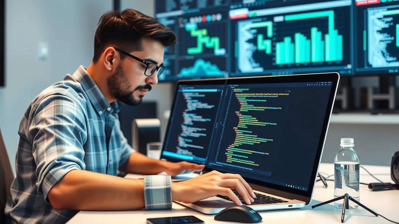 développeur travaillant sur une nouvelle interface web
