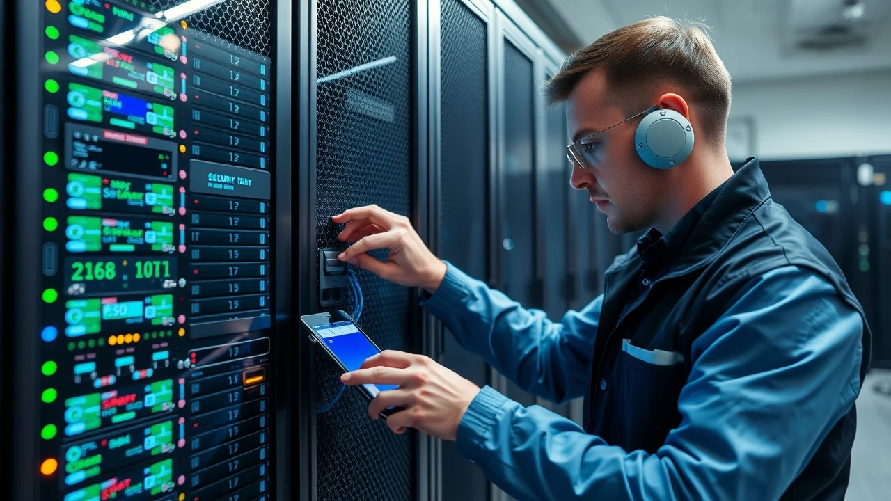 person examine un serveur pour diagnostic de sécurité