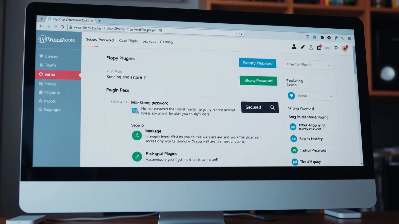 image d'un écran d'ordinateur avec un tableau de bord WordPress sécurisé