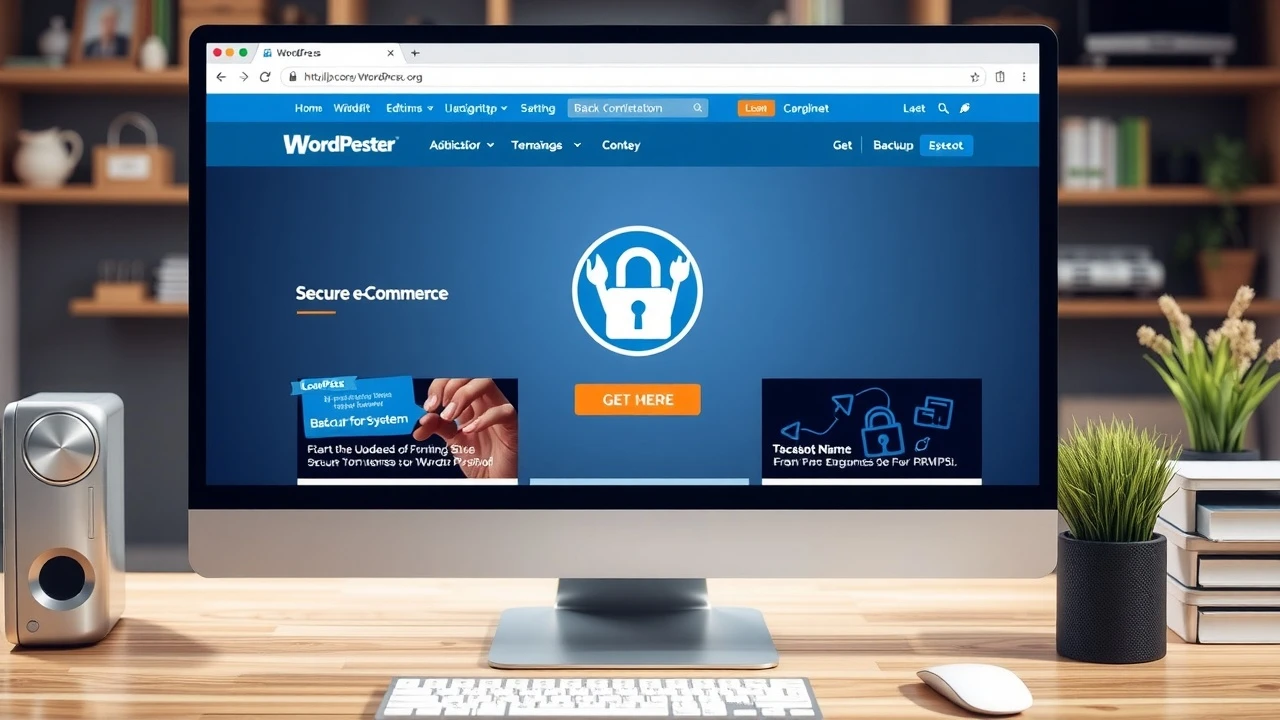 Un écran d ordinateur avec un site e commerce sécurisé