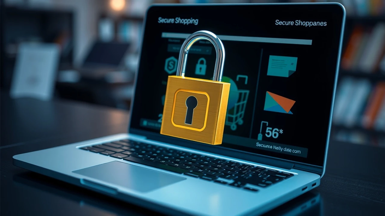 environnement de shopping en ligne sécurisé avec cadenas