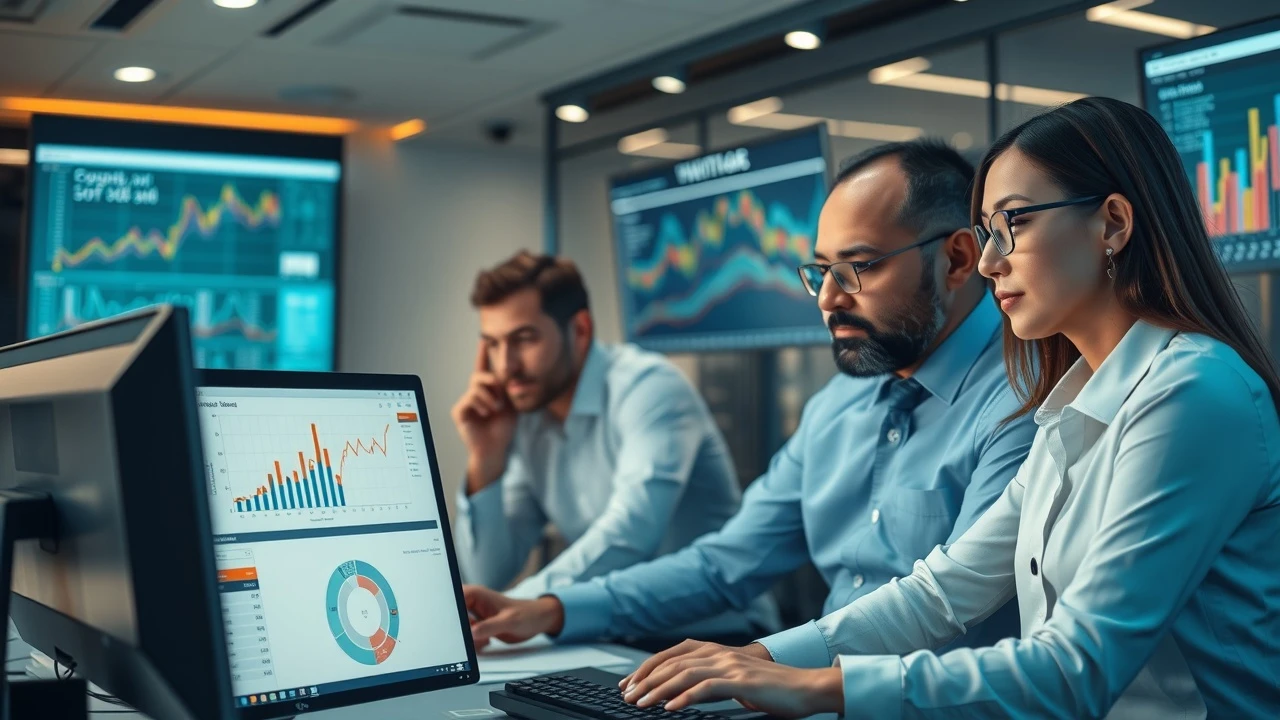équipe d'entreprise analysant des données de performance web