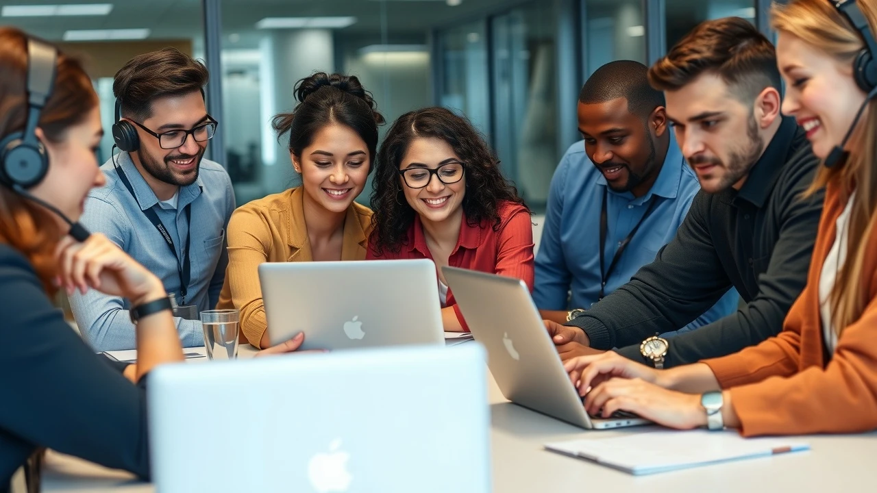 équipe de support technique en formation continue