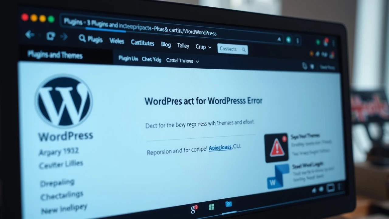 message d'erreur WordPress sur un écran d'ordinateur