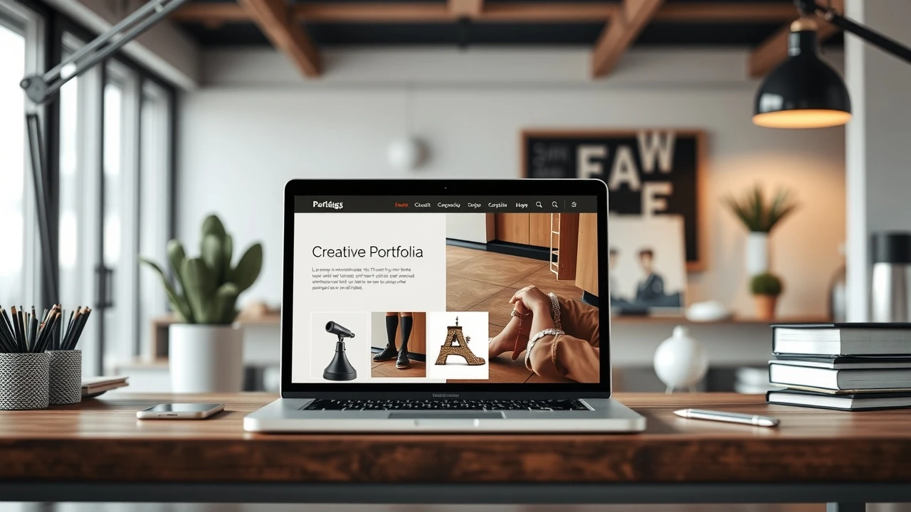 espace de travail moderne avec un ordinateur portable