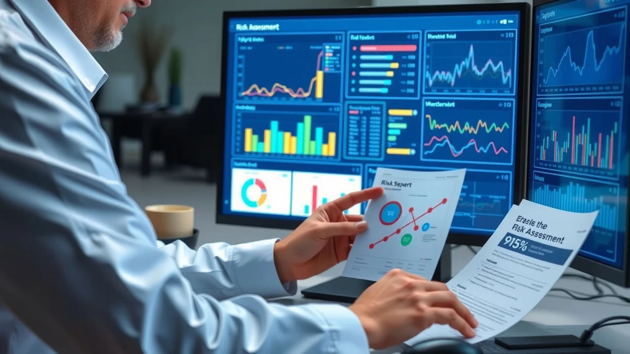 expert en cybersécurité en train d'analyser un rapport d'évaluation des risques