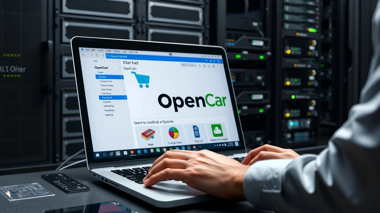 person finalisant linstallation de OpenCart sur un serveur