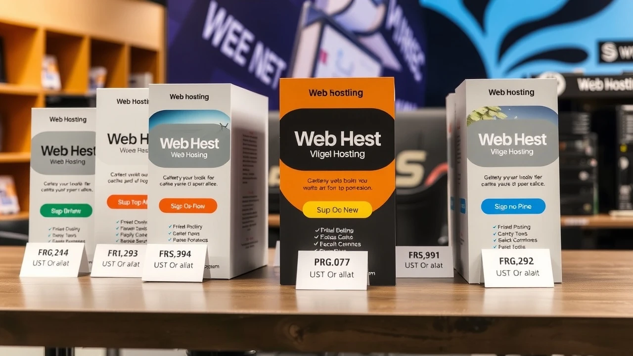 plans dhebergement web avec prix sur une table