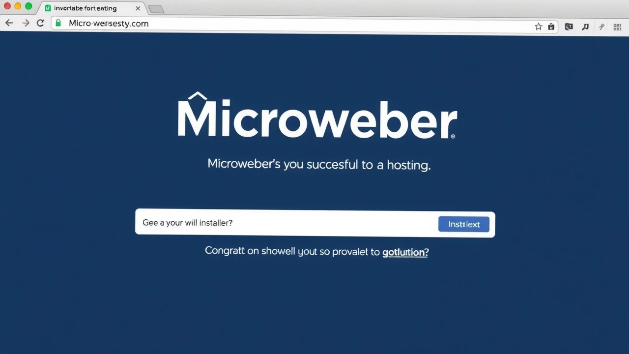 ecran de resultat de linstallation de Microweber