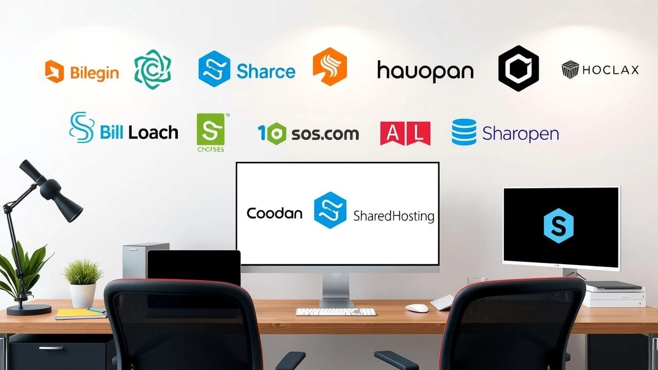 logos dhebergeurs mutualises sur un bureau moderne