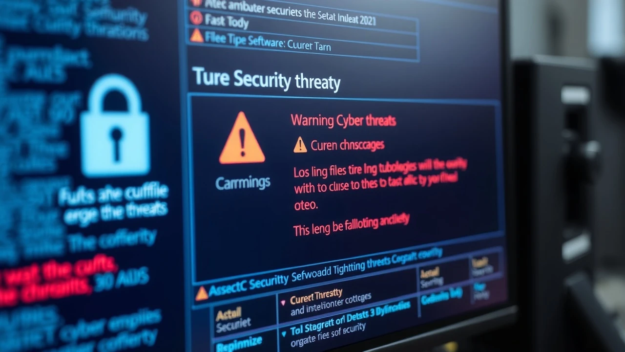 gros plan d'un ordinateur avec interface de cybersécurité