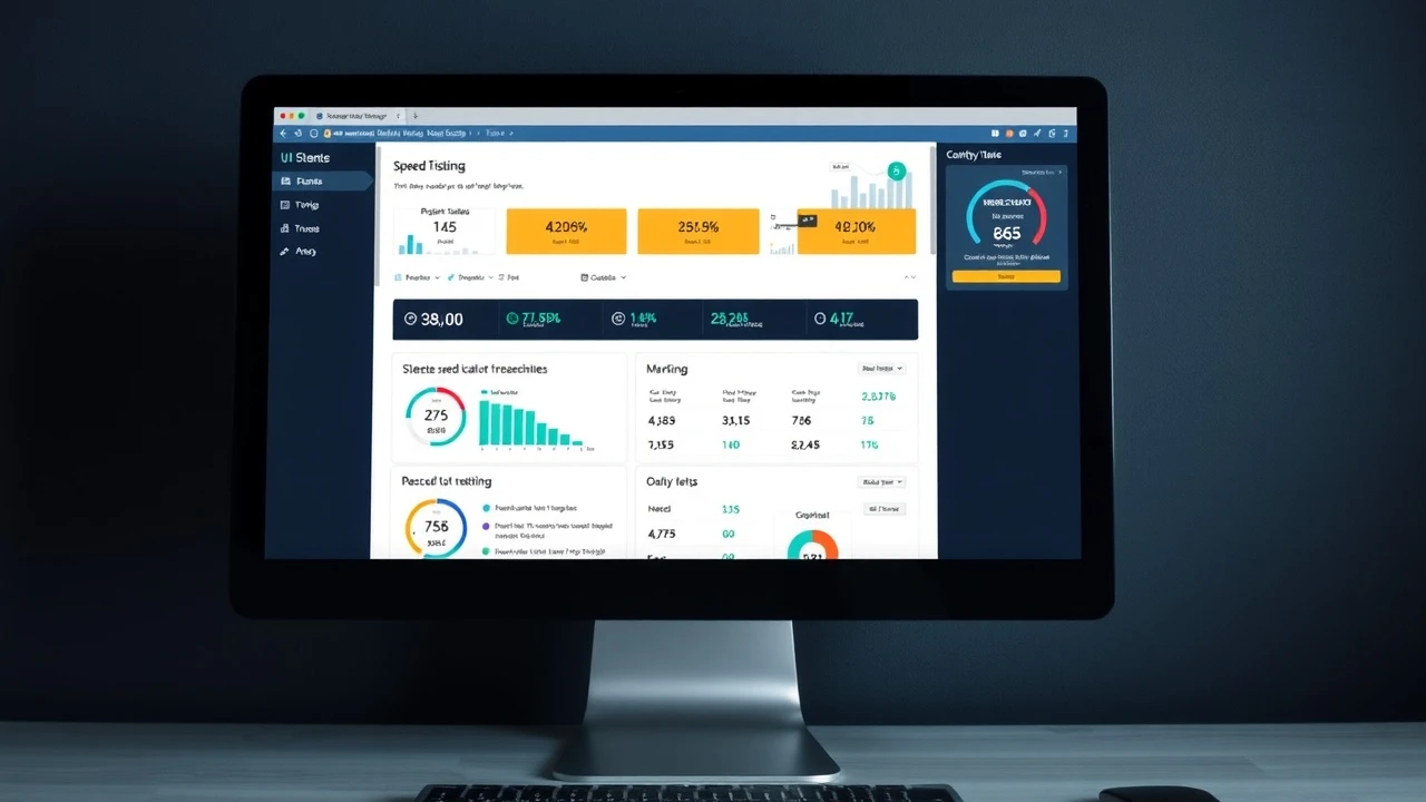 ordinateur montrant des outils de test de vitesse de site
